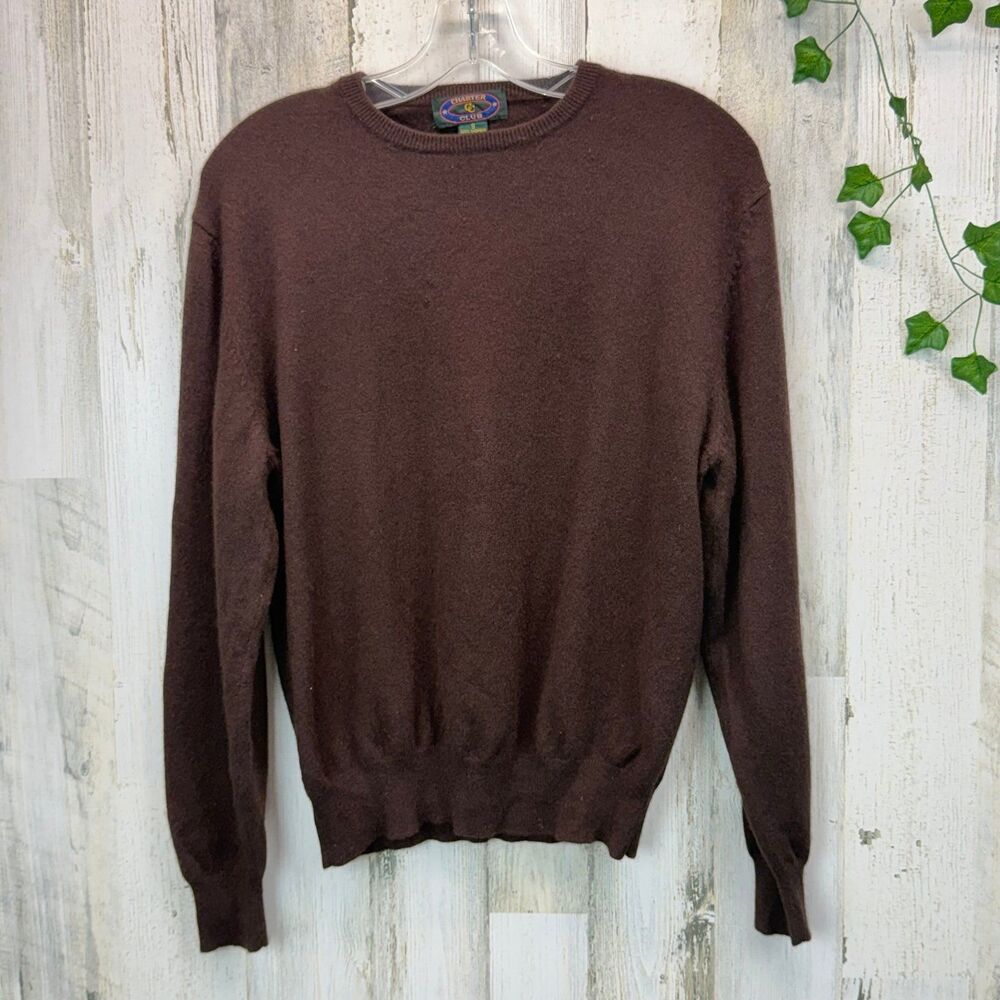 Charter club vintage women’s crewneck 100% cashmere brown sweater size small her